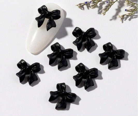 3D Bows Nail Art - Black - 50 Pcs