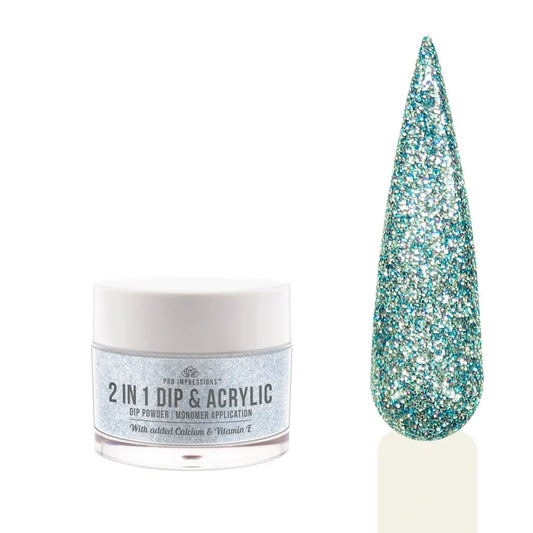 2 In 1 Dip & Acrylic Powder - No.15 Blue Glitter - 30g
