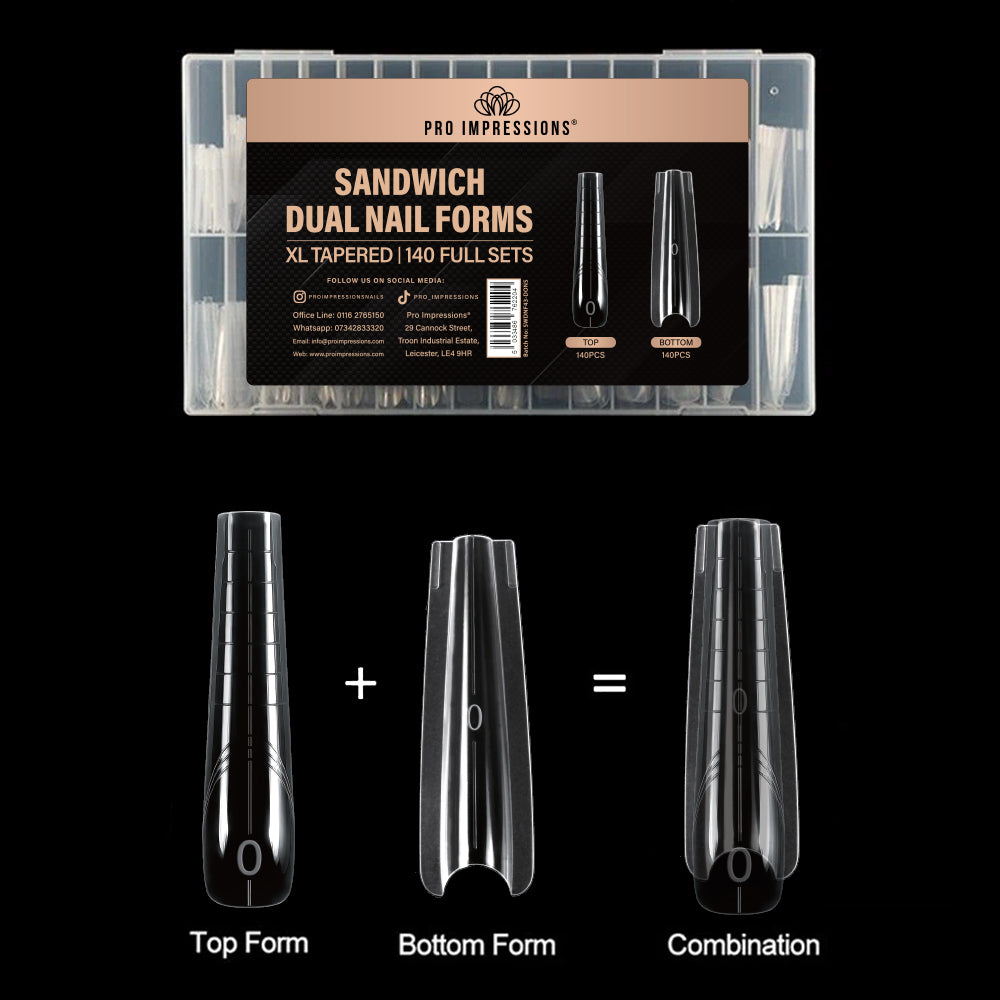 XL Tapered Sandwich Dual Nail Forms - Pop-Offs - No.43