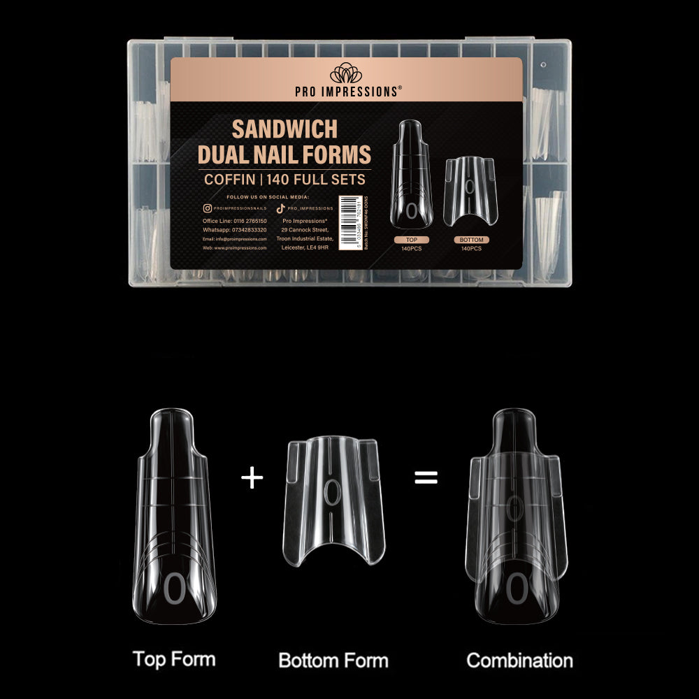 Coffin Sandwich Dual Nail Forms - Pop-Offs - No.46