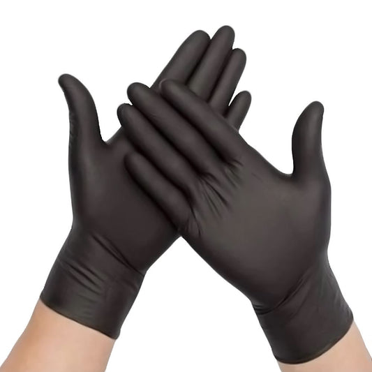 Black Nitrile Gloves - 100 Pairs Latex & Powder Free