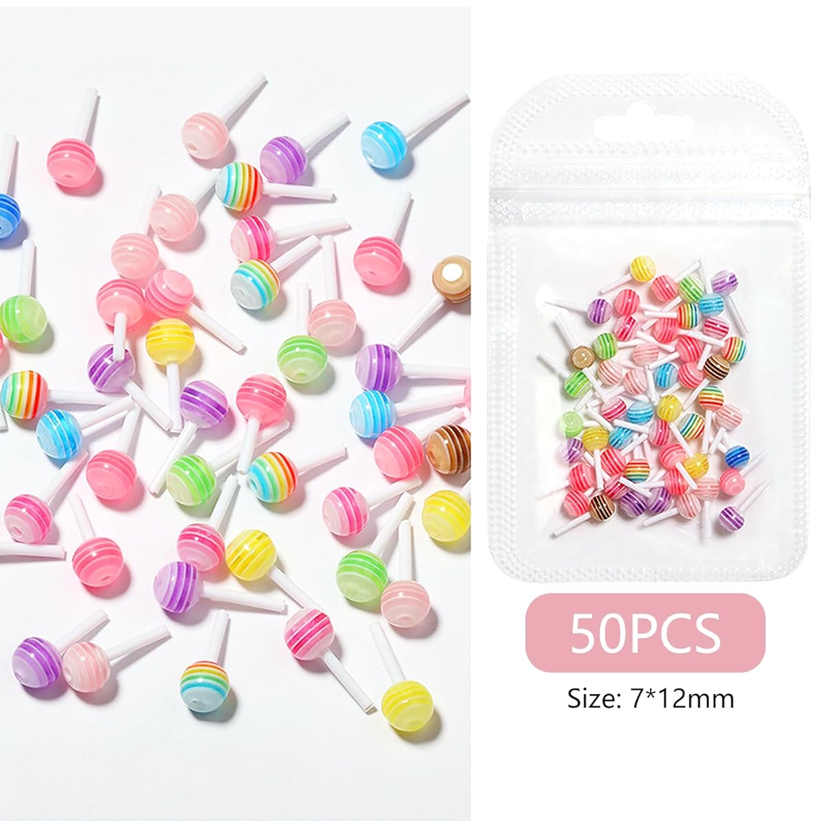 3D Lollipops Nail Art - 50 Pack