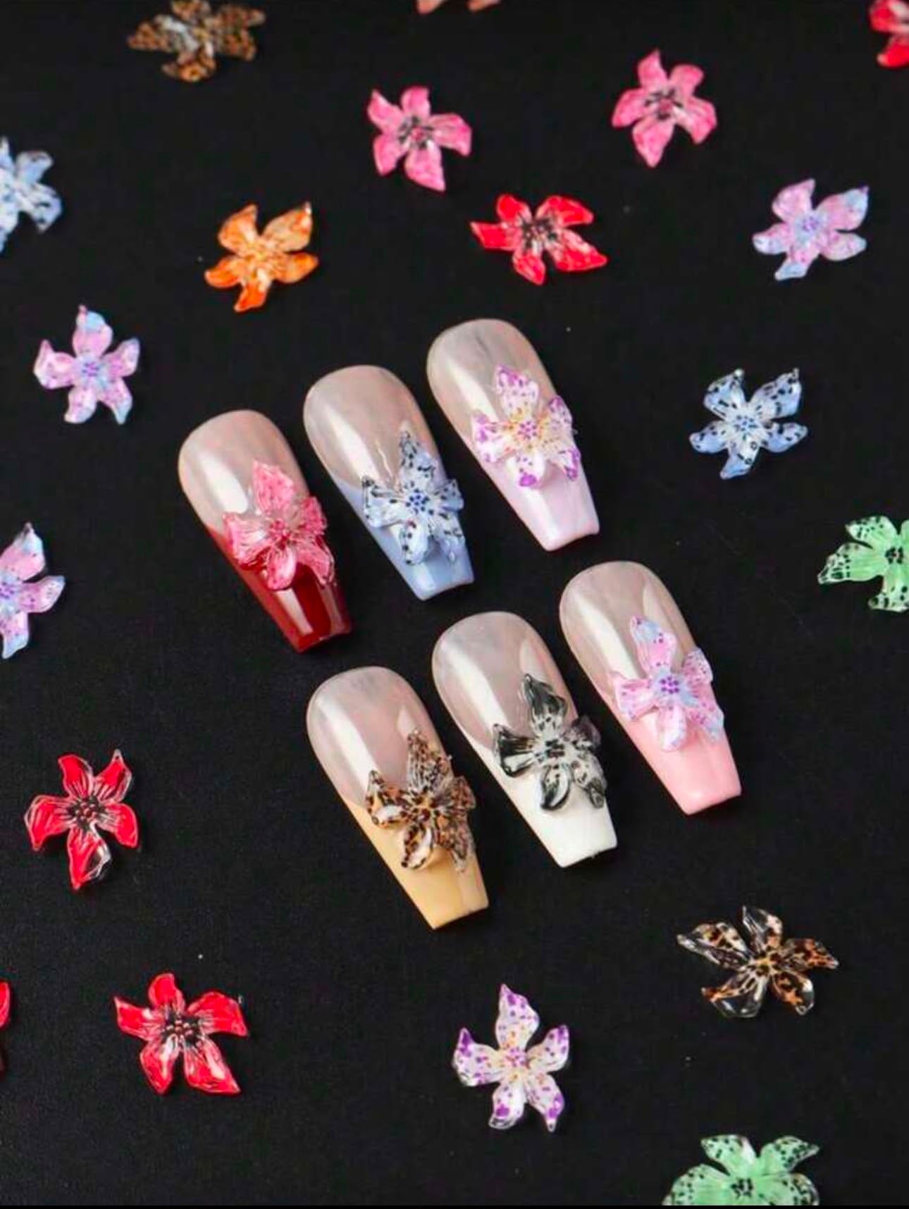 3D Flowers Nail Art - 72 pcs