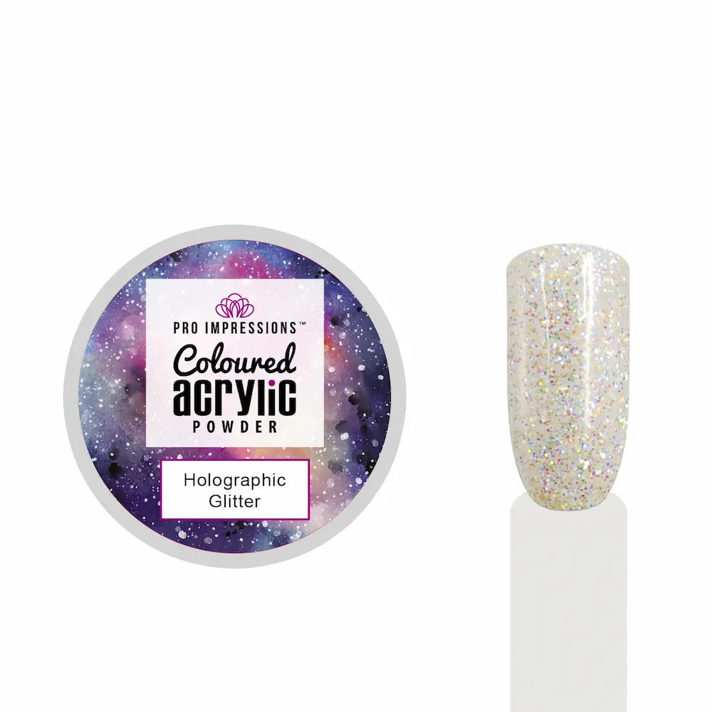 holographic Glitter Coloured Acrylic Powder -10g