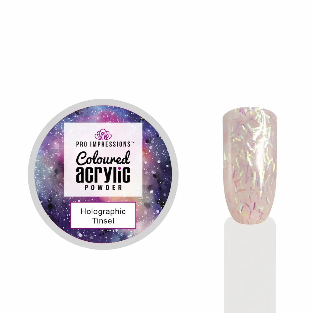 Holographic Tinsel Coloured Acrylic Powder -10g