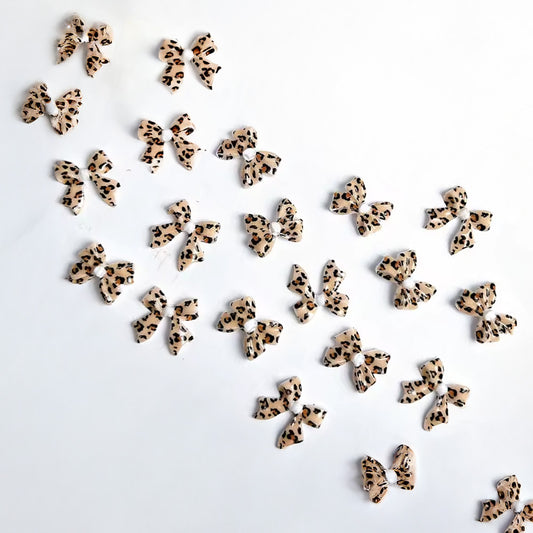 3D Bows Nail Art - Leopard Print - 30 Pack