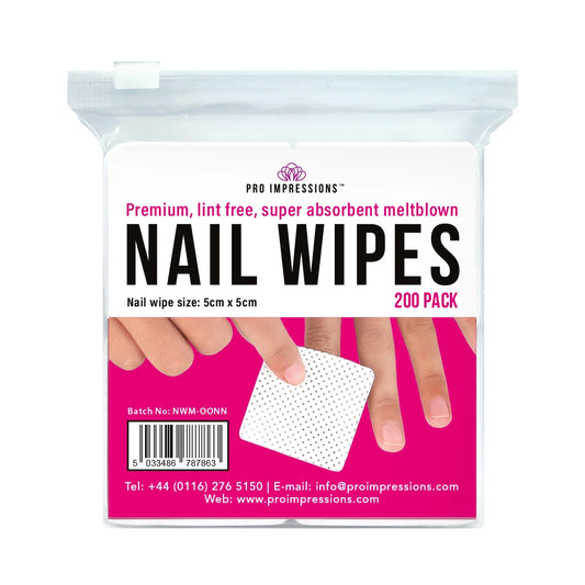 Meltblown Lint Free Nail Wipes - 200 Pack