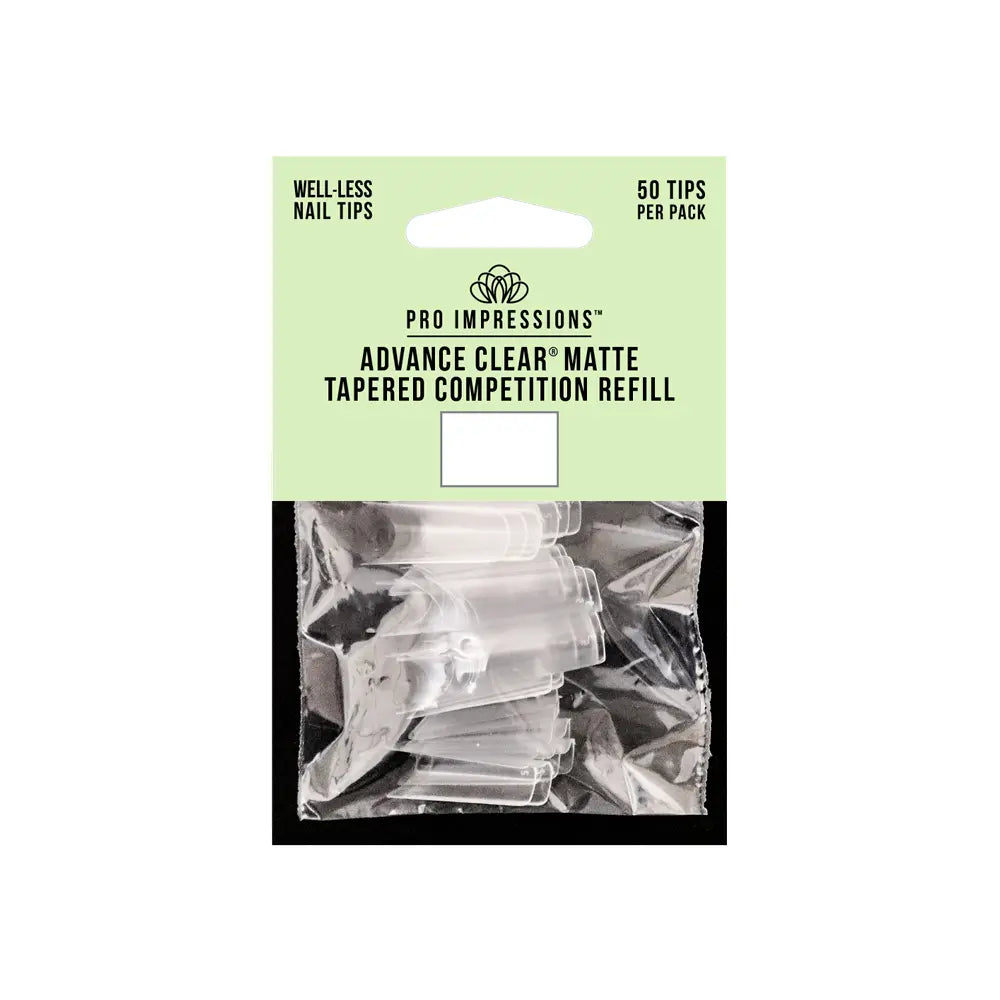 Advance Clear® Matte Tapered Competition Nail Tips