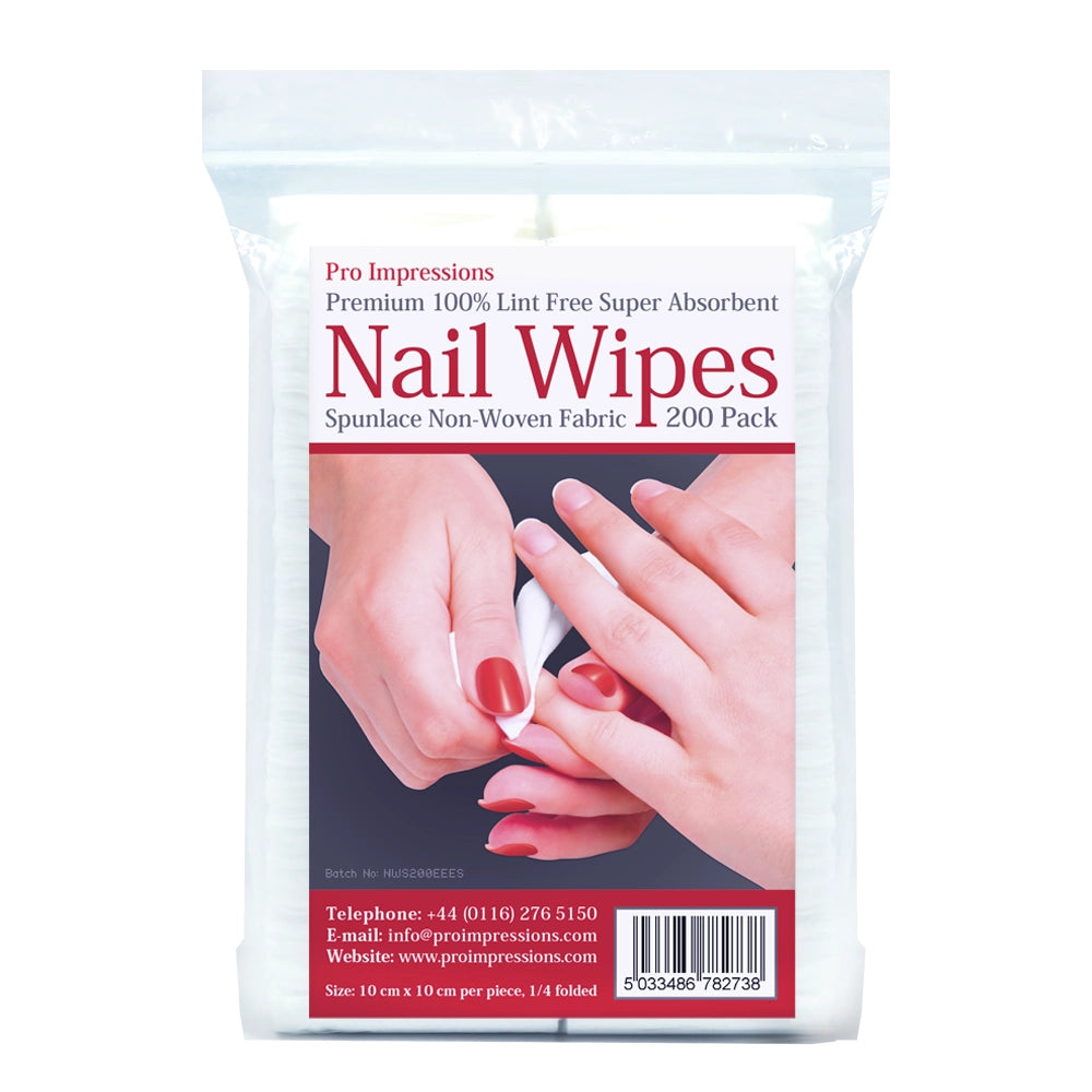 Spunlace Lint Free Nail Wipes - 200 Pack