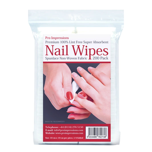 Spunlace Lint Free Nail Wipes - 200 Pack