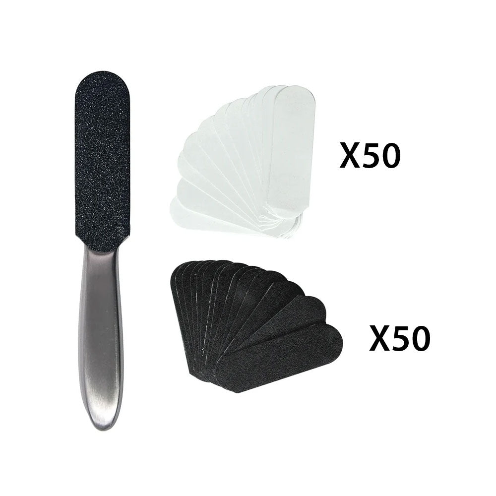 Stainless Steel Foot File (with 100 Refill Filling Pads)