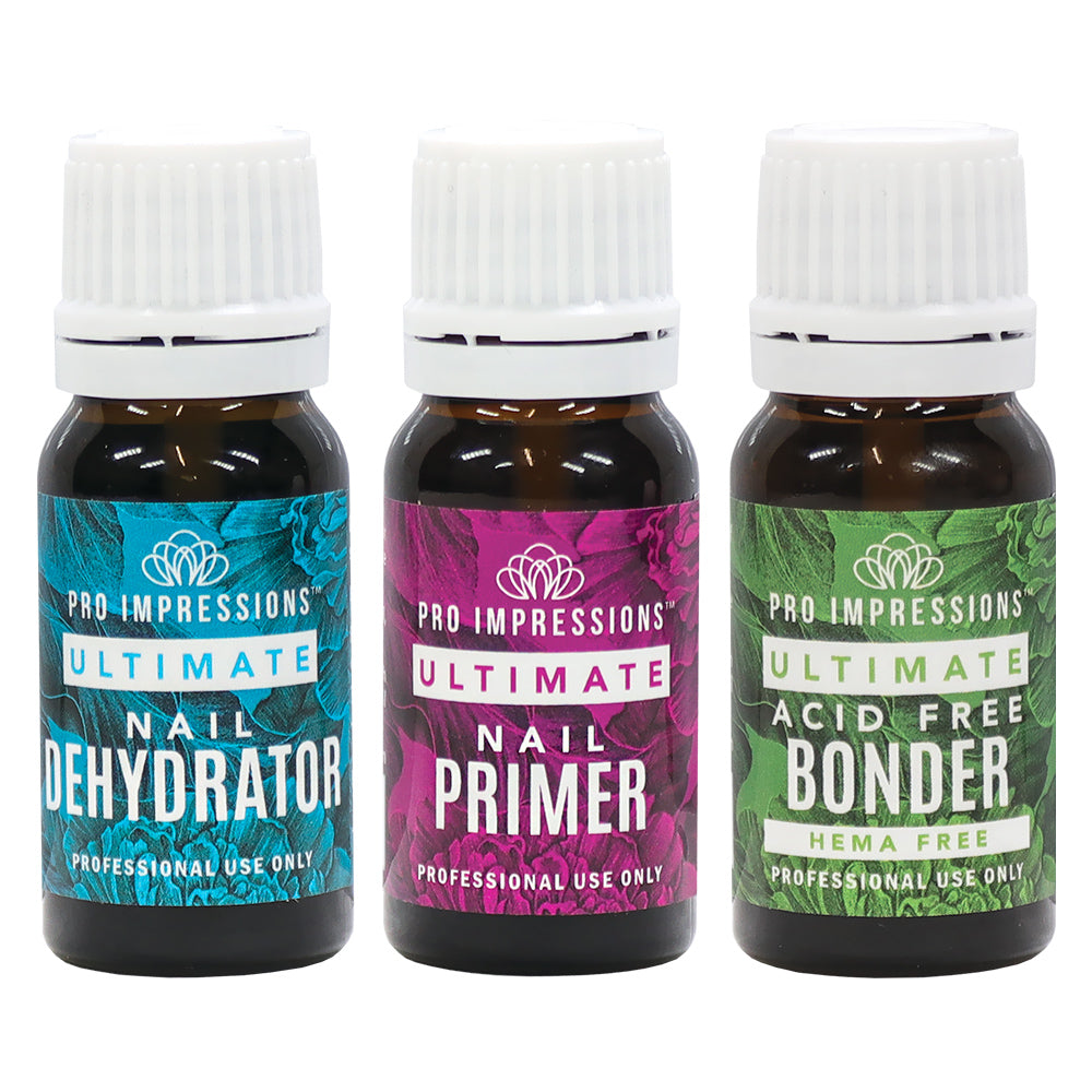 Ultimate Trio - Nail Dehydrator, Acid Free Bonder & Primer - 10ml