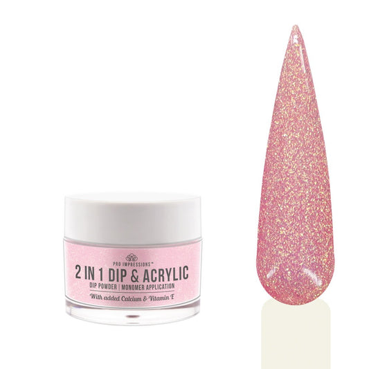 2 In 1 Dip & Acrylic Powder - No.17 Peach Shimmer - 30g