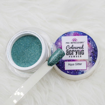 Aqua Glitter Coloured Acrylic Powder - 10g
