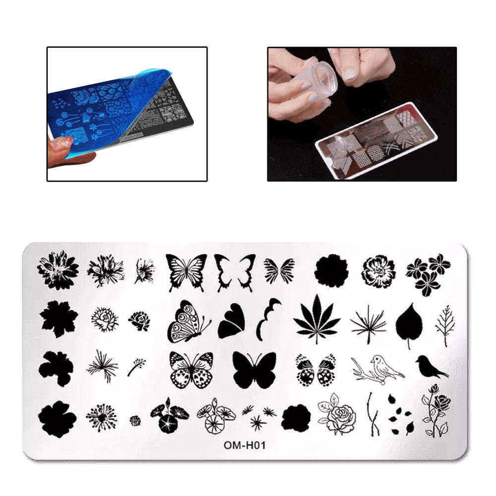 Stamping Nail Art Plate - OM-H01 (Spring Theme)