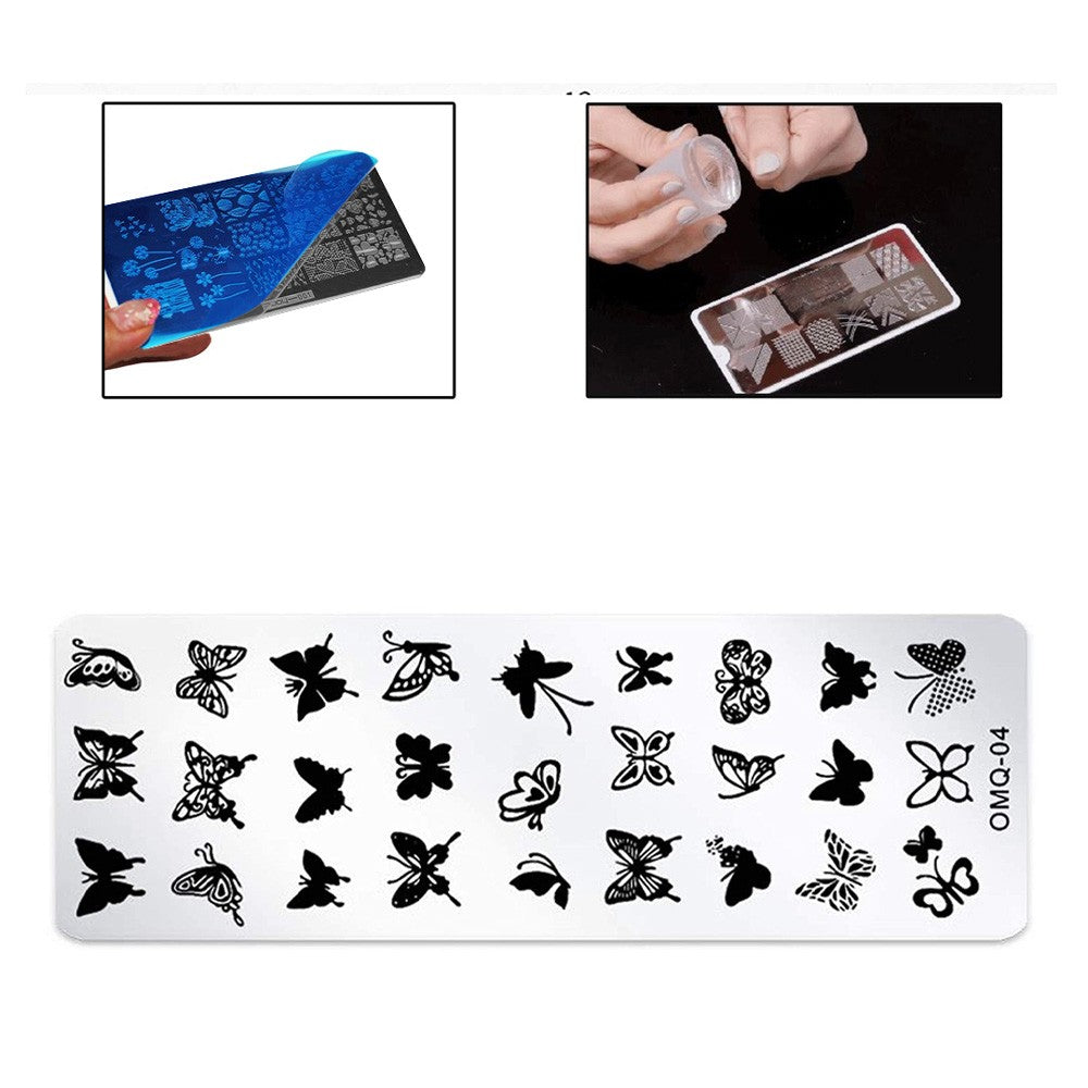 Stamping Nail Art Plate - OMQ-04 (Butterfly Theme)