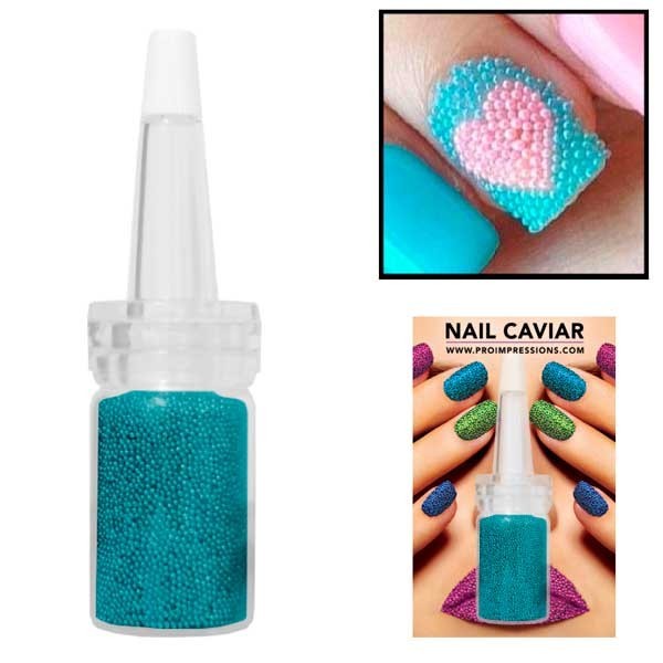 Aqua Nail Beads - 14g