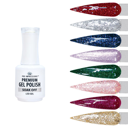 Premium Gel Polish 8 Glitter Collection