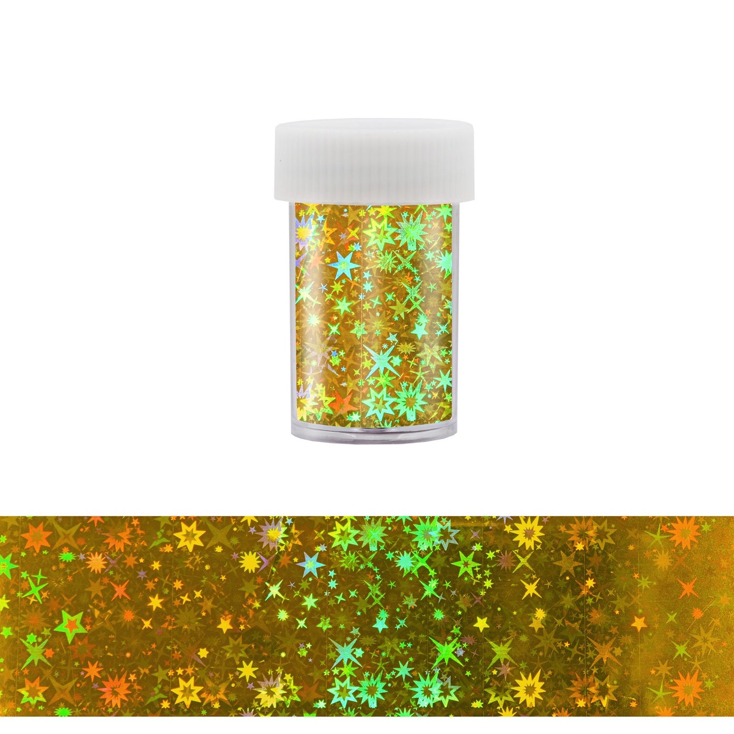 Nail Art Transfer Foil - Holographic Gold Stars
