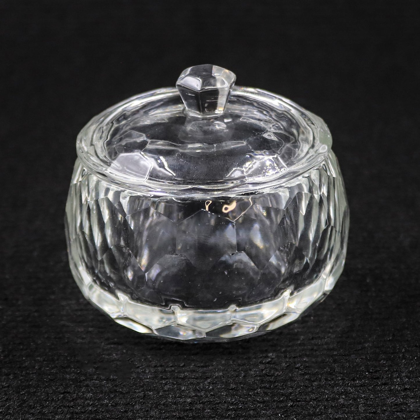 Large Glass Dappen Dish With Lid ( Round Shaped )