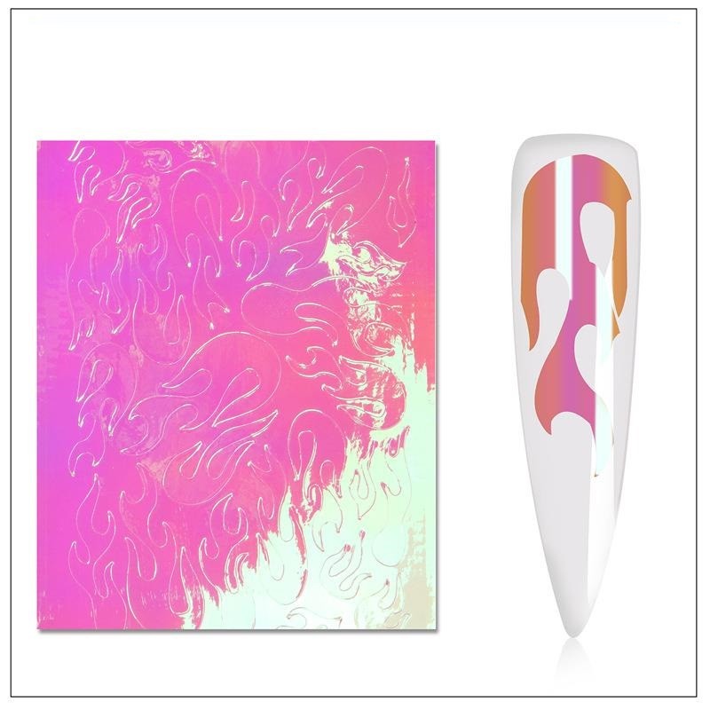 Flame Nail Stickers - Pink