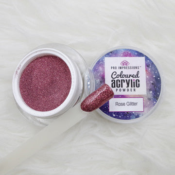 Rose Glitter Coloured Acrylic Powder - 10g