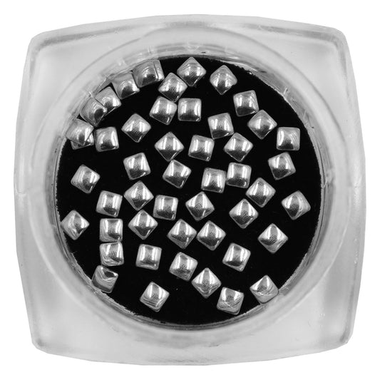 Silver Square Metal Studs - 2mm