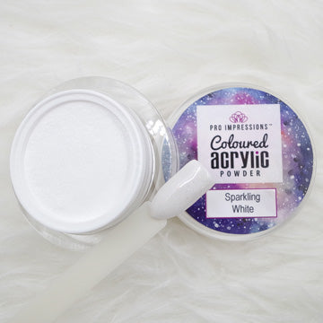 Sparkling White Coloured Acrylic Powder - 10g