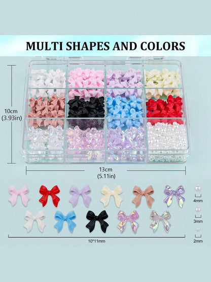 3D Mixed Bows & Pearls Nail Art - 300 Piece Kit