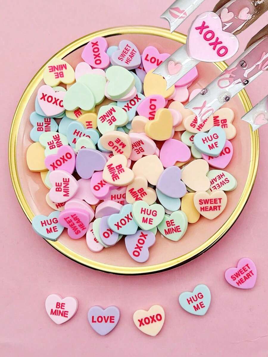 3D Love Hearts Nail Art - 20 pack