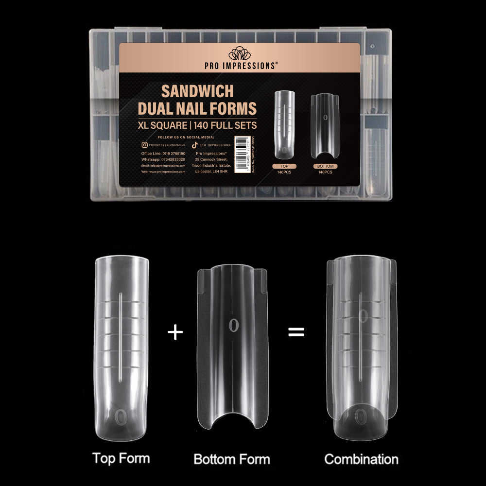 XL Square Sandwich Dual Nail Forms - Pop-Offs - No.41
