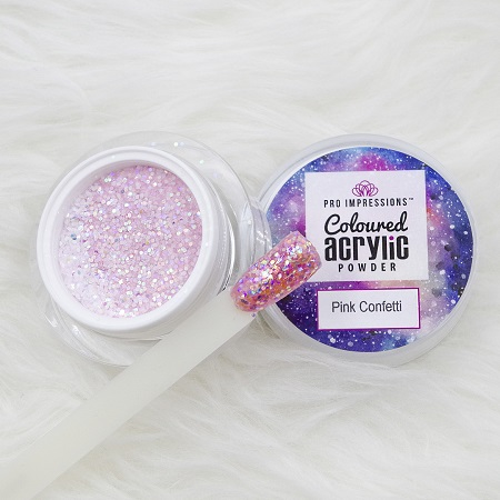 Pink Confetti Coloured Acrylic Powder -10g
