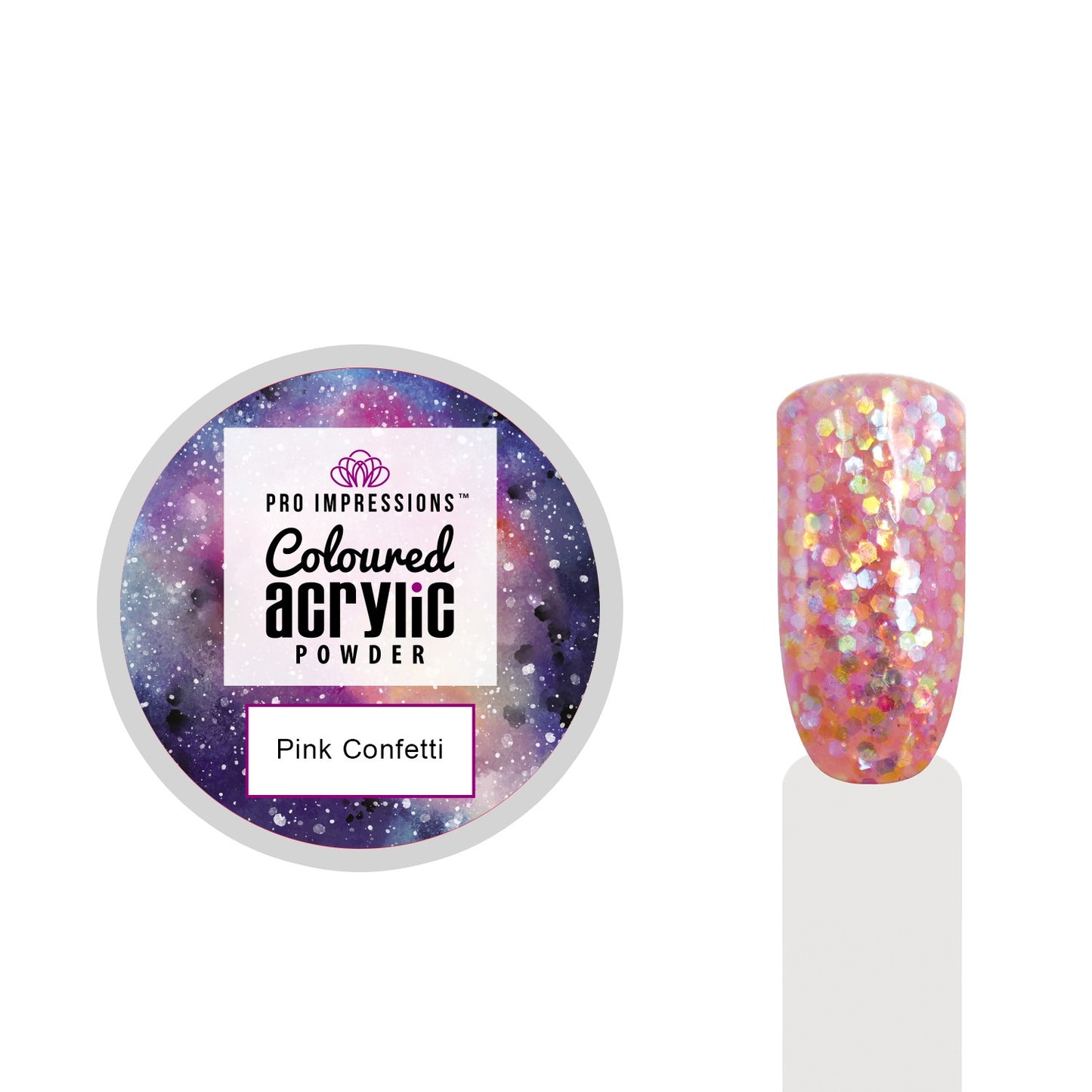 Pink Confetti Coloured Acrylic Powder -10g