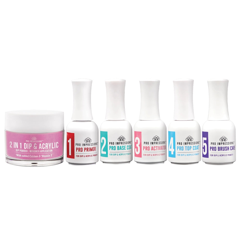 2 In 1 Dip & Acrylic Powder - 6 Piece Kit