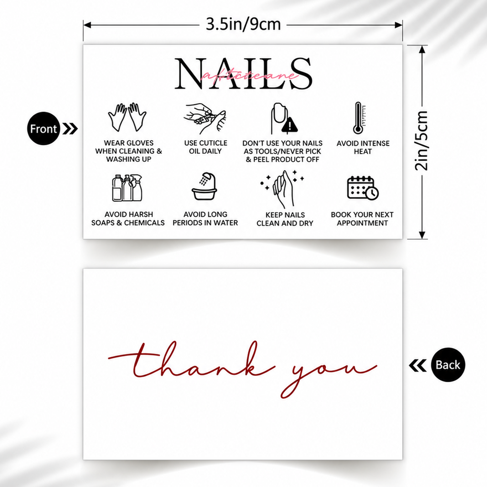 Nail Aftercare Cards – Pack of 50