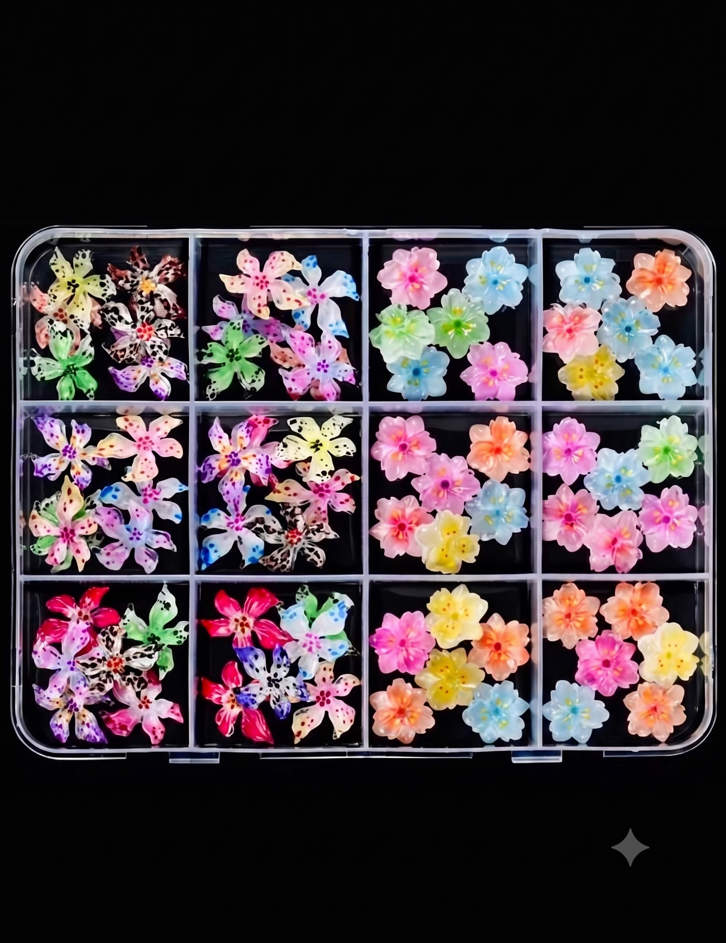 3D Flowers Designs Nail Art - 72 pcs