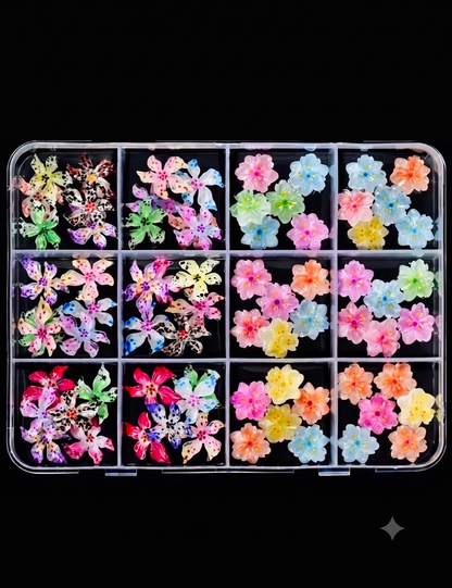 3D Flowers Designs Nail Art - 72 pcs
