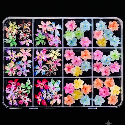 3D Flowers Designs Nail Art - 72 pcs
