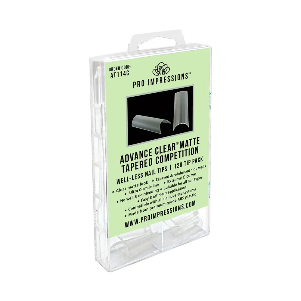 Advance Clear® Matte Tapered Competition Nail Tips