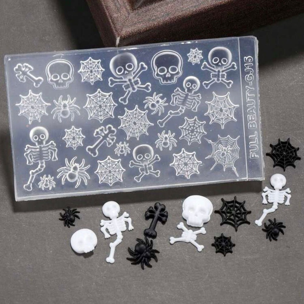 Skeletons & Spiders Silicone 3D Nail Art Mould