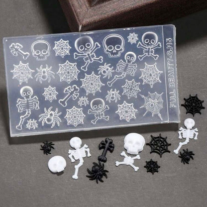 Skeletons & Spiders Silicone 3D Nail Art Mould