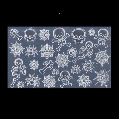 Skeletons & Spiders Silicone 3D Nail Art Mould