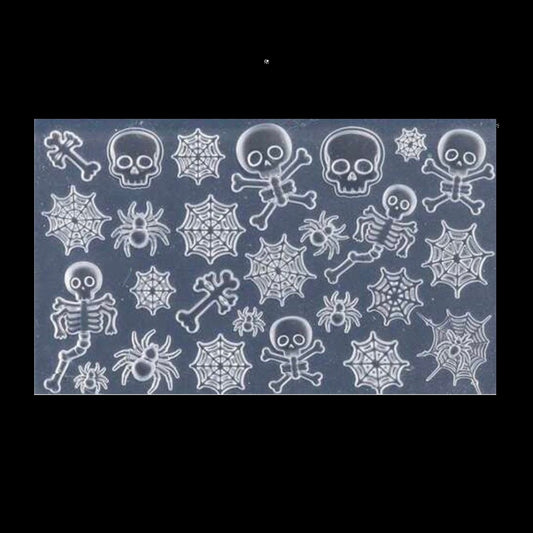 Skeletons & Spiders Silicone 3D Nail Art Mould