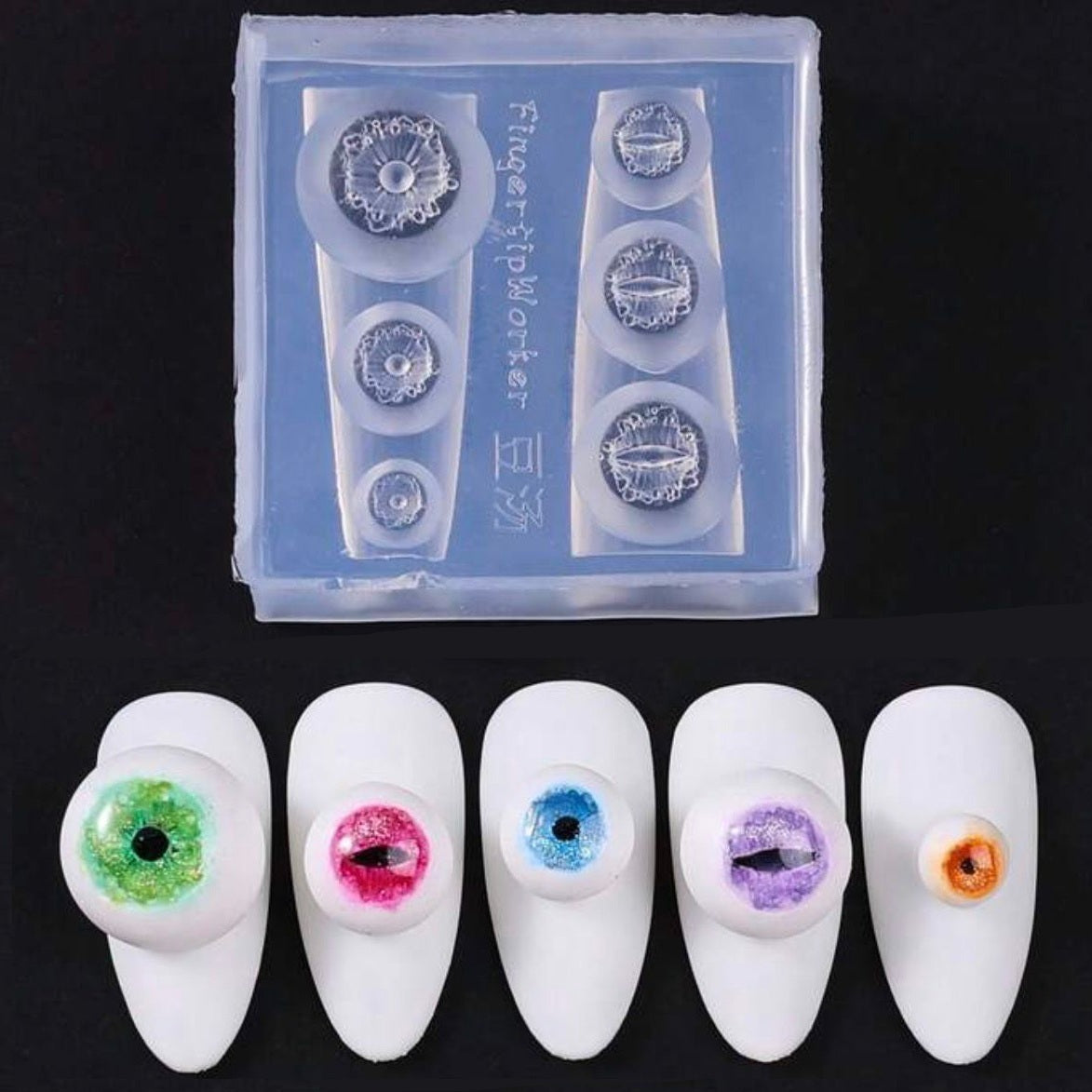 Scary Eyes Silicone 3D Nail Art Mould