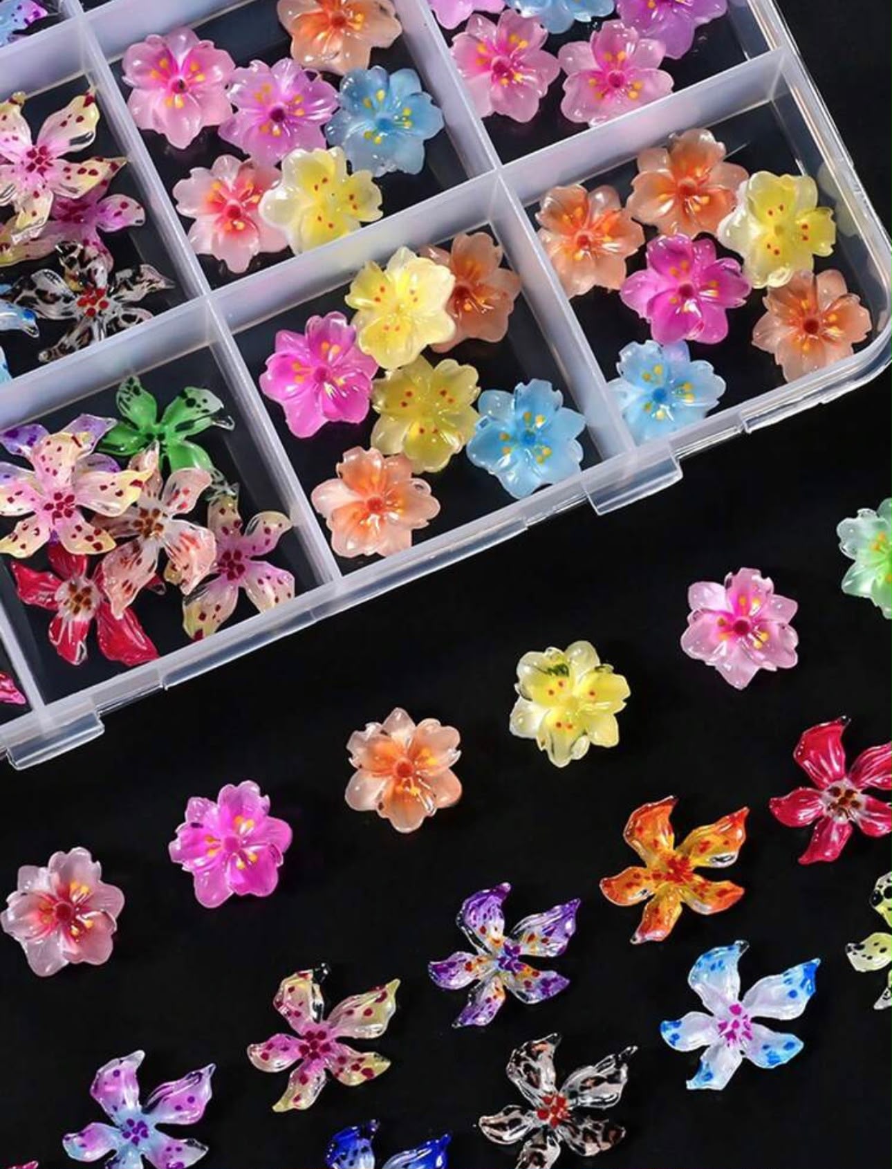 3D Flowers Designs Nail Art - 72 pcs