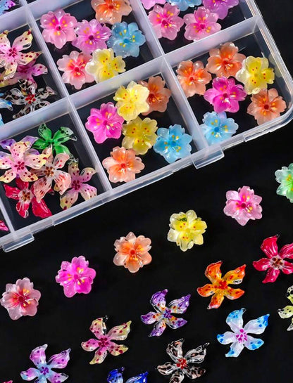 3D Flowers Designs Nail Art - 72 pcs