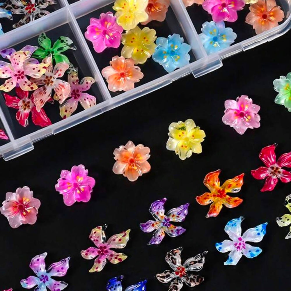 3D Flowers Designs Nail Art - 72 pcs