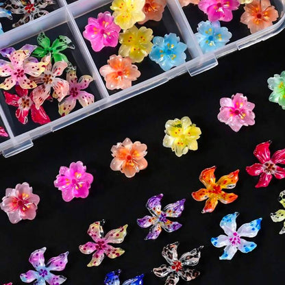 3D Flowers Designs Nail Art - 72 pcs