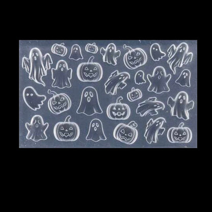 Ghosts & Pumpkins Silicone 3D Nail Art Mould