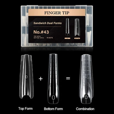 XL Coffin Sandwich Dual Nail Forms - Pop-Offs - No.43